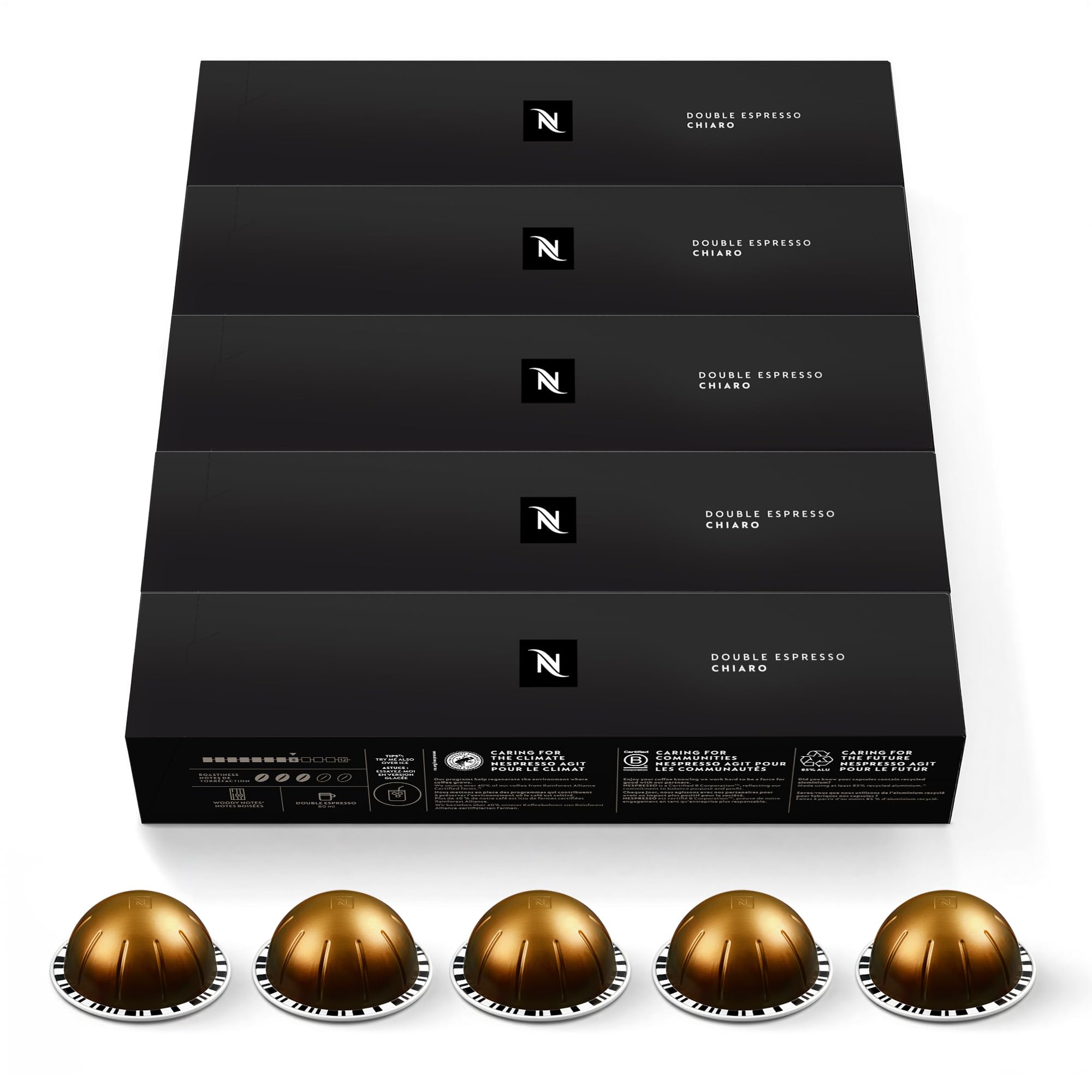 Pack de 50 cápsulas de café Double Espresso Chiaro Nespresso Vertuo