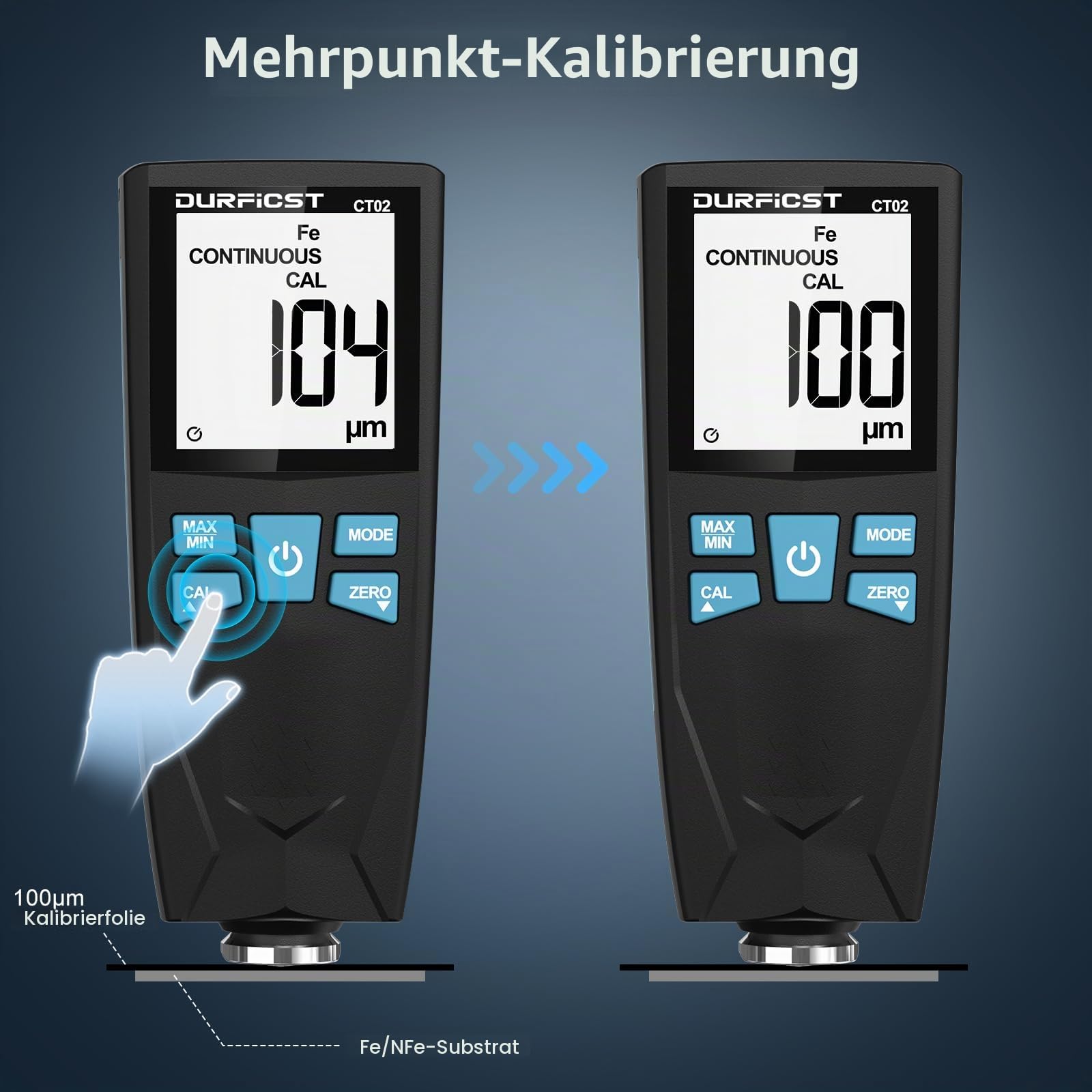 DURFICST Lackmessgerät Auto mit Fe/NFe Automatische Erkennung