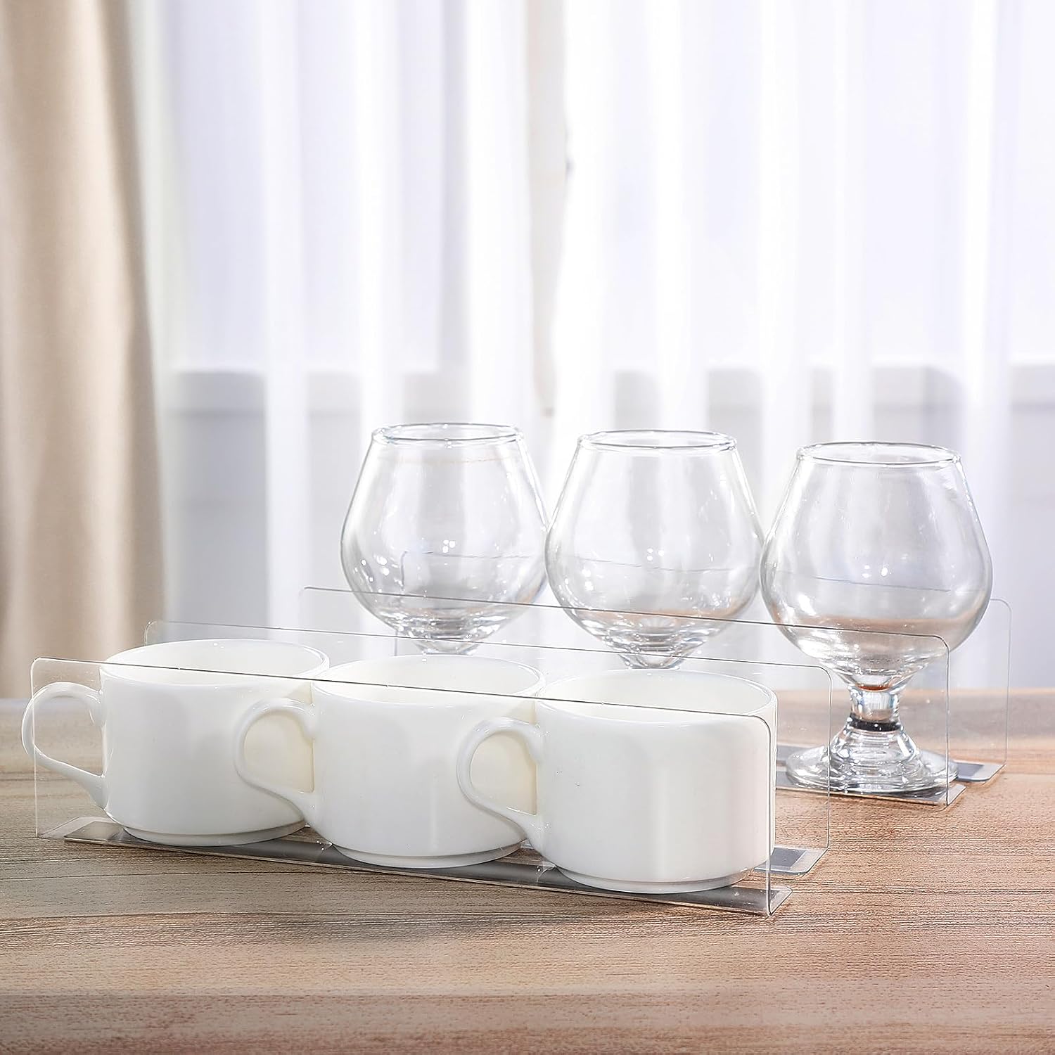 10pcs Clear L-Shaped Shelf Dividers Commodity Classification Organizer