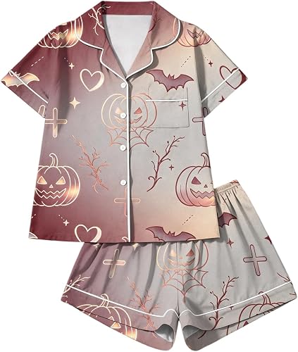 LMRXOFE Halloween Pj Set 2 Piece Casual Sleepwear for Holiday