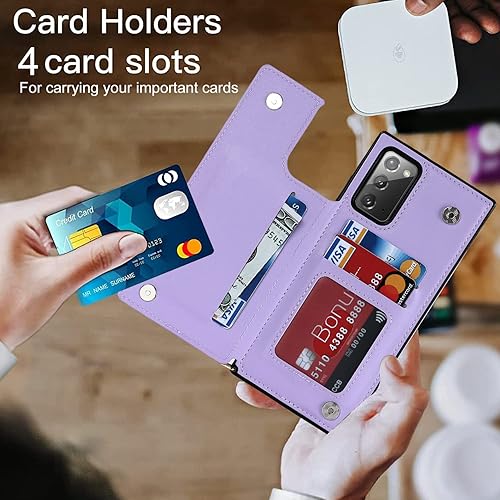 Miniatura 3 de Funda tipo cartera cruzada para Samsung Galaxy Note 20 con soporte para ranura para tarjetas de bloqueo RFID, funda magnética con tapa, bolso de