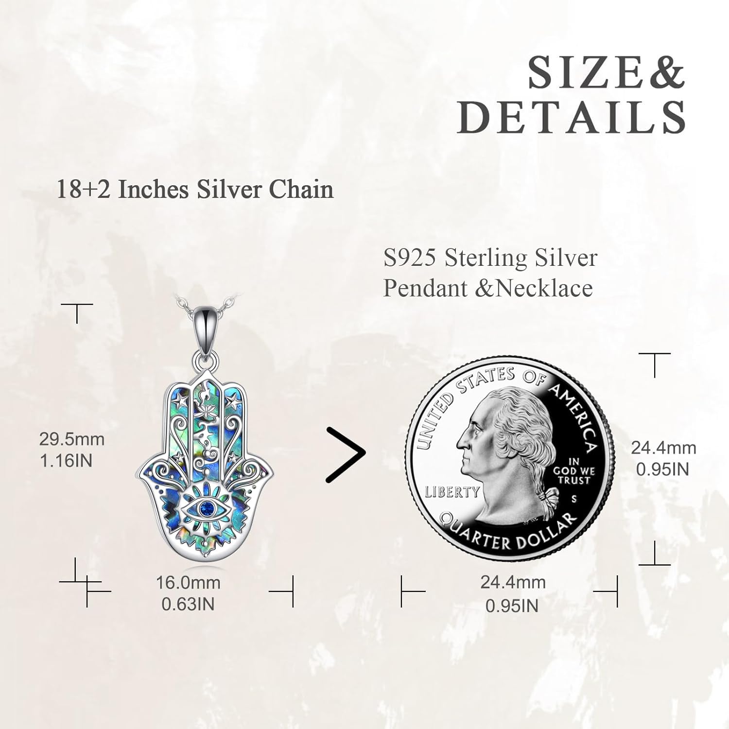 VONALA Mountain Mustard Seed/Hamsa Hand of Fatima/Witchy/Sobriety/Sun and Moon/Pentagram/Triple Moon Goddess 925 Sterling Silver Pagan Wiccan Magic Egyptian Amulet Jewelry for Women - Image 5