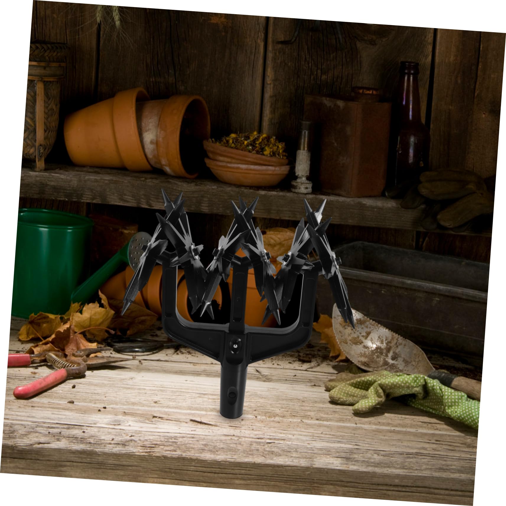 UPKOCH Coltivatore Rotativo Manuale da Giardino Nero ABS per Terreno