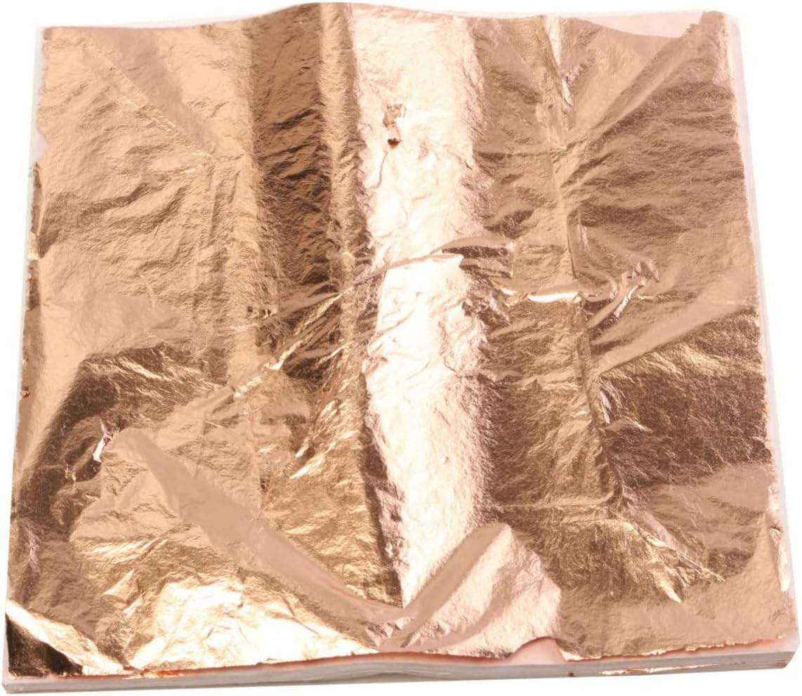 Tofficu 100pcs Gilding Foil Imitation Stickers Metal Material Square Shape Non-Edible for Crafts Decorations