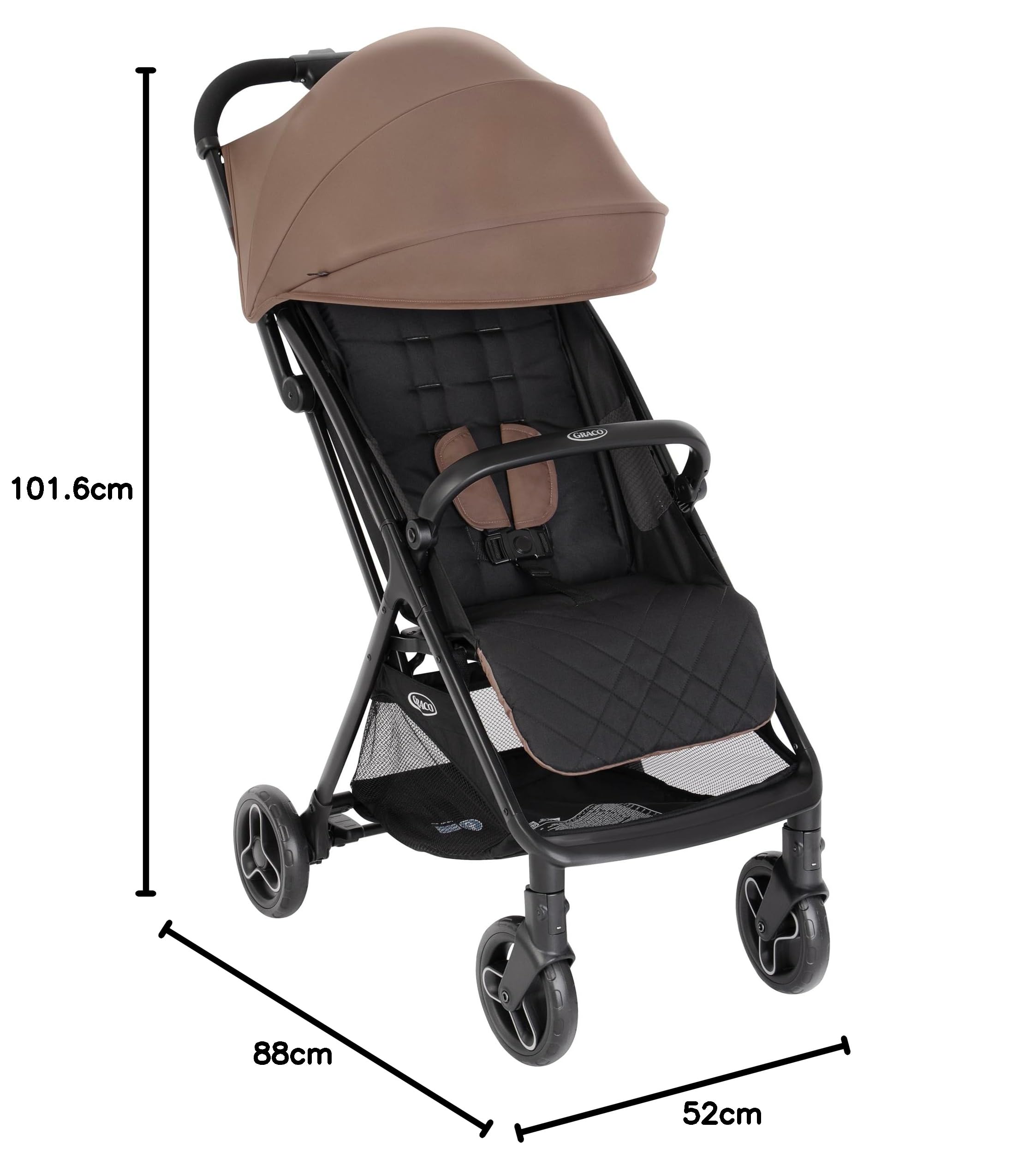 Graco Myavo Poussette de voyage légère pliage rapide 0-22 kg marron Fossil