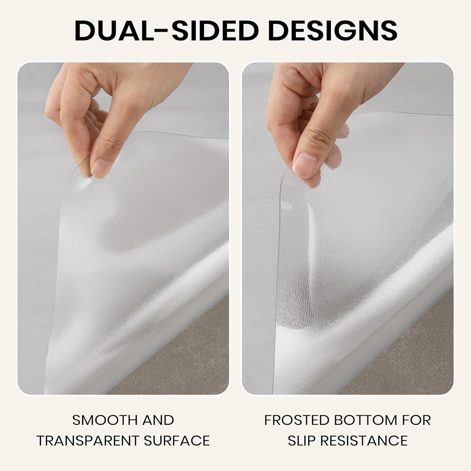 Protector de Suelo Transparente, 1.5mm Alfombra Protectora para Silla de Oficina, Resistente a los arañazos, Antideslizante, para Oficina, Parquet(Escarchado,60cmx180cm)