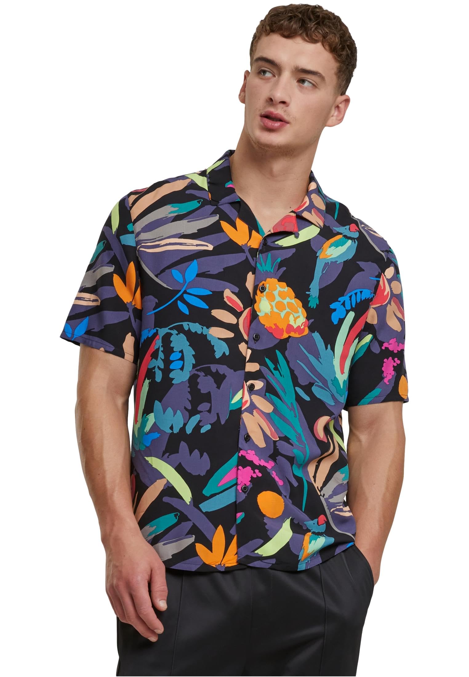 Urban Classics Men's Noir Shirt Viscose Aop Resort