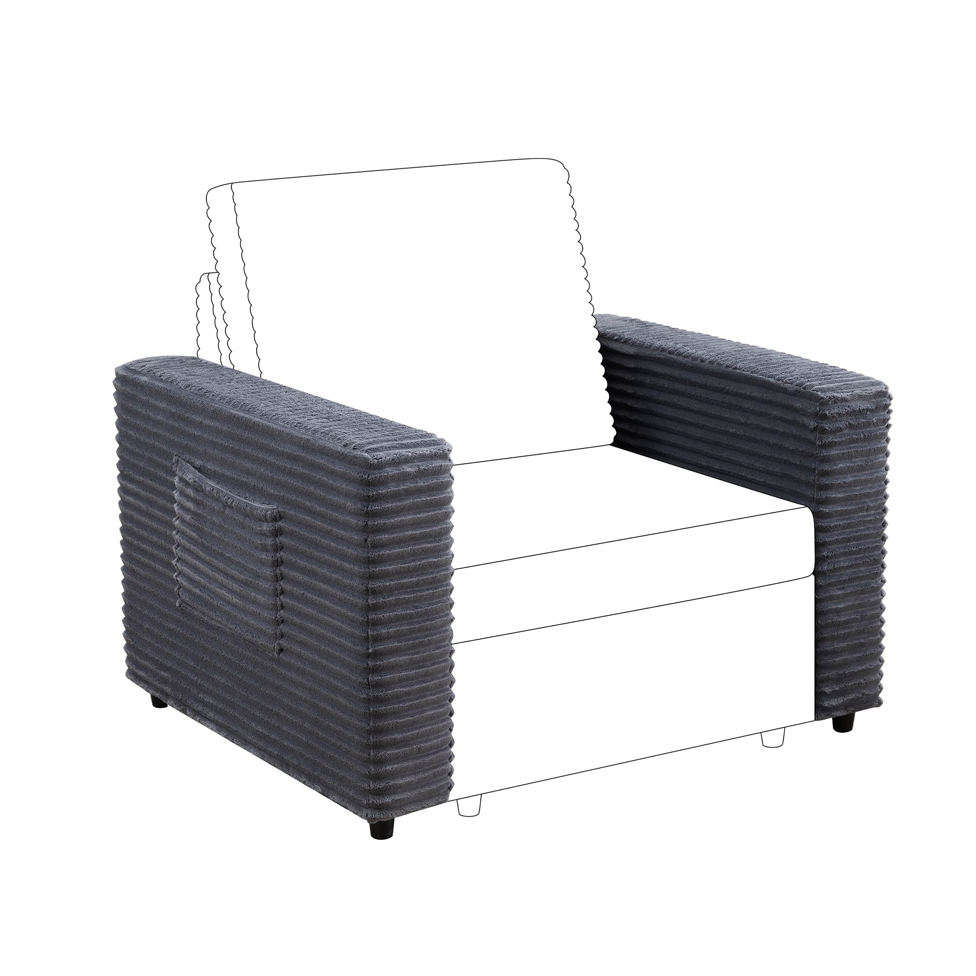 Package E 2 Sofa Armrests Modular Sectional Sofa Gray E