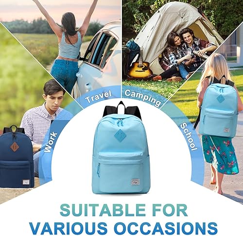 Miniatura 7 de Kasqo Mochila para mujeres y hombres, mochila clásica ligera y resistente al agua para adolescentes, niñas, niños, mochila informal de viaje escolar