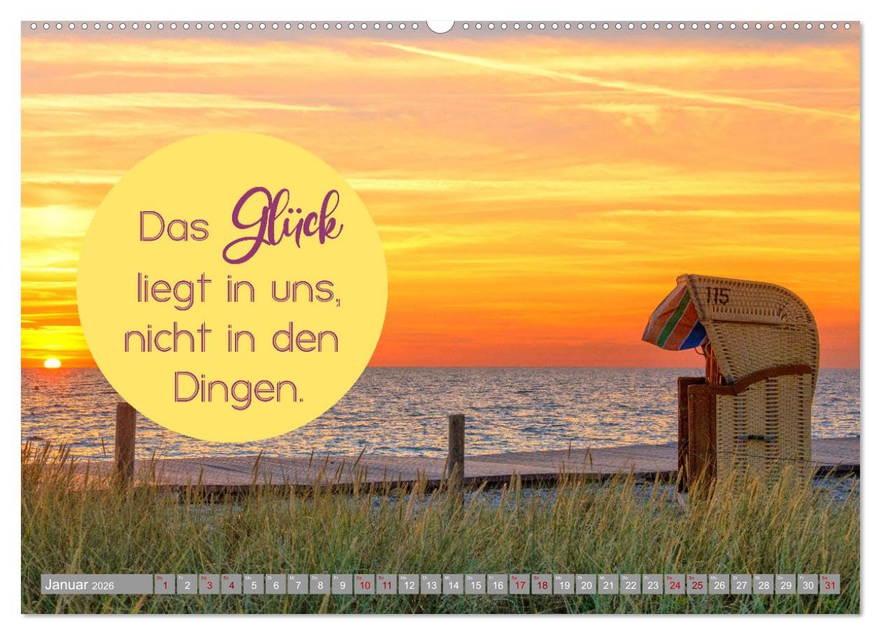 ACHTSAMKEIT - Wege des Glücks (hochwertiger Premium Wandkalender 2026 DIN A2 quer), Kunstdruck in Hochglanz: Ratgeber für ein achtsames Leben (CALVENDO Glaube)