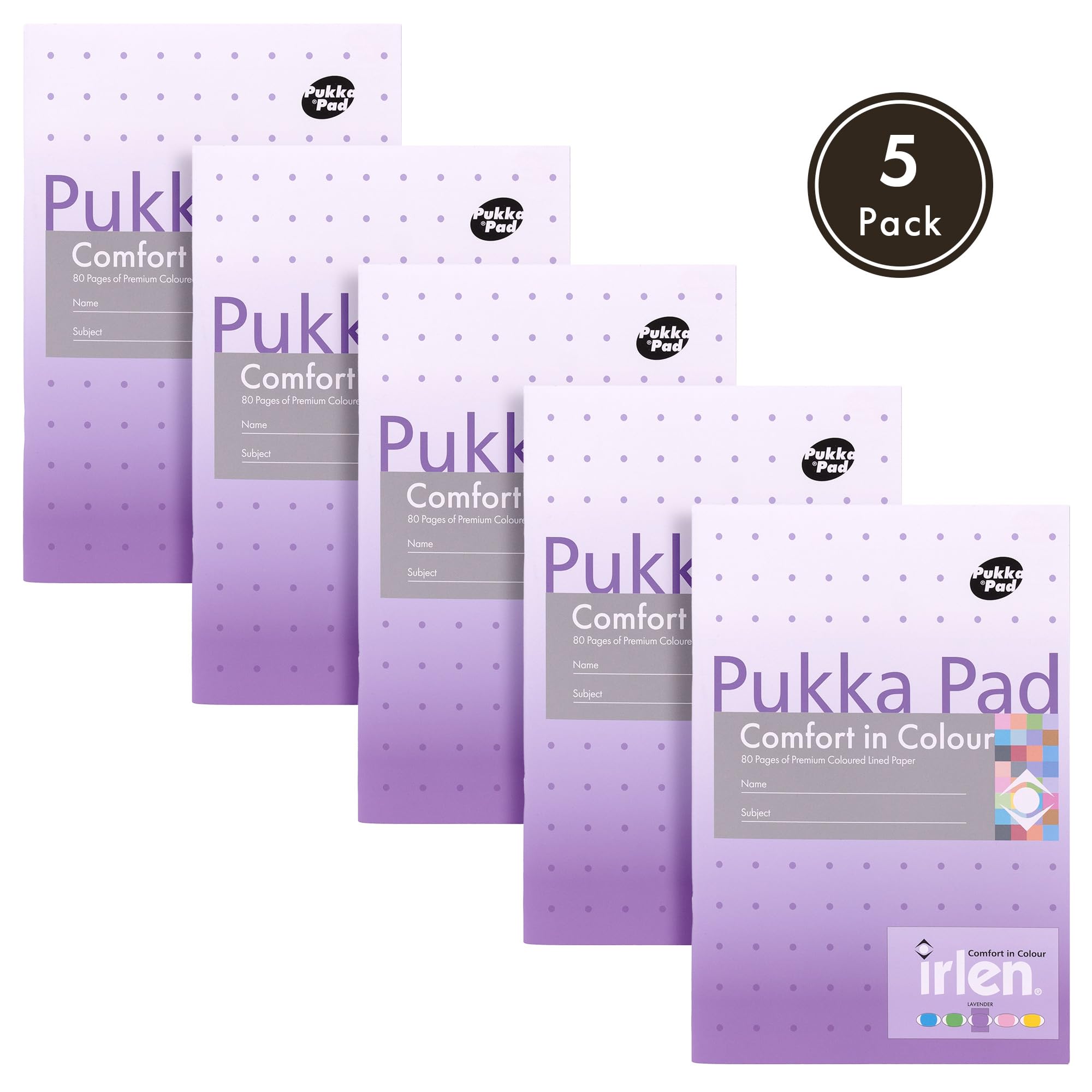 Pukka Pad Irlen A5 Exercise Book, Pack of 5 Staple Bound Notebooks with 80 Pages, 40 Sheets of 80GSM Paper - Image 3