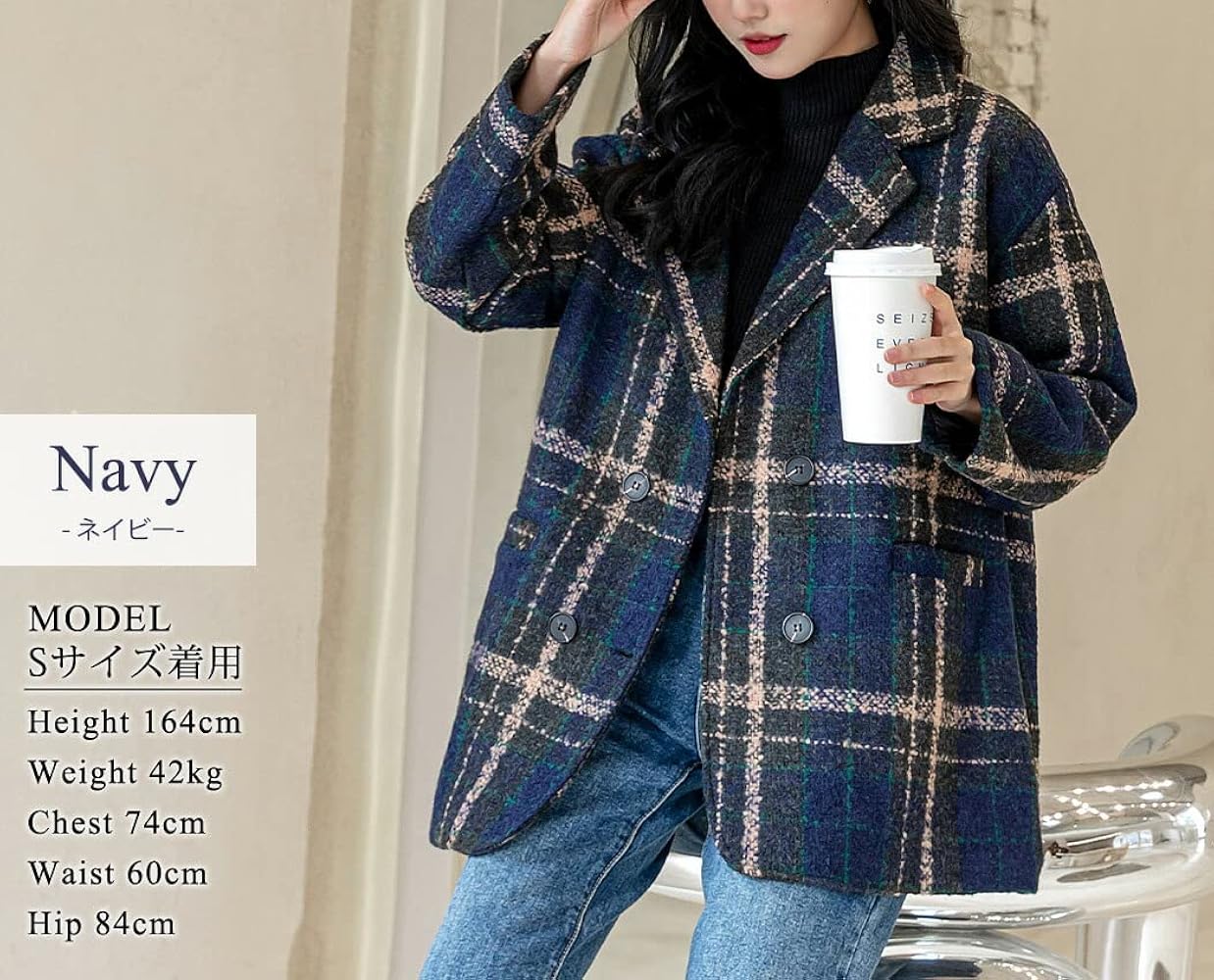 DKNY ツイードコート 丸襟 総裏 チェック サイズ4*XC733 DKNY ツイードコート 丸襟 総裏 チェック サイズ4*XC733 Amazon