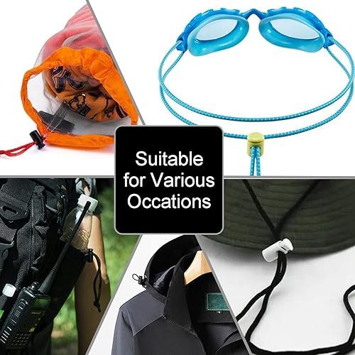 Miniatura 5 de 50 unidades de cierre de cordón de resorte de plástico surtido para clip de cordón de paracaídas, palanca de tope para pantalones deportivos,