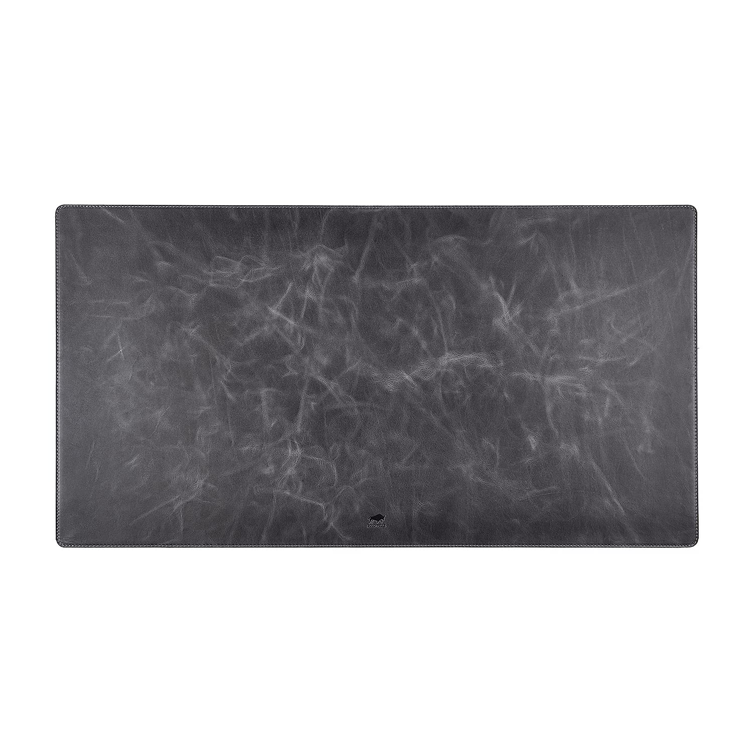 Solo Pelle Hochwertige Schreibtischunterlage Leder für Bürotisch - handgefertigte Schreibunterlage aus Leder - Edel Schreibtisch Unterlage (Steingrau, 48cm x 90cm)