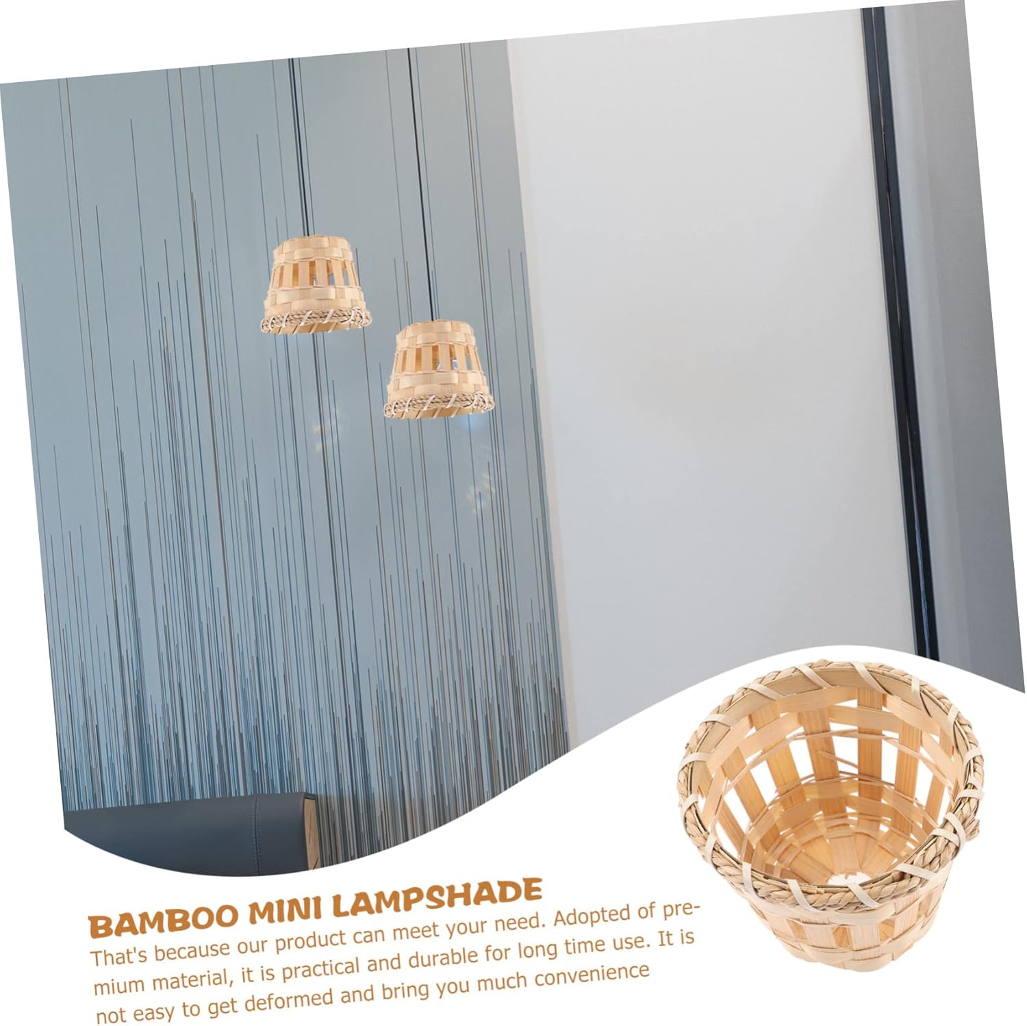 16pcs Drum Lamp Shade Indoor Light Cover Woven Rattan Lampshade for Ceiling Fixture Elegant Natural Design Simple Installation for Home Hotel Decor