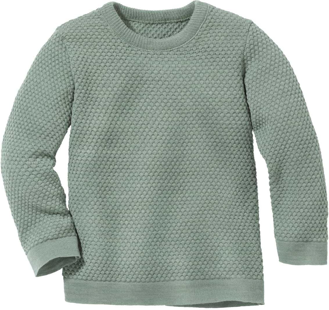 Disana WABENSTRICK trui, lichte trui voor lente en zomer, 100% biologische merinowol GOTS, IVN Best | kleine kinderen, uniseks, Made in Germany, naturel, 98/104 cm