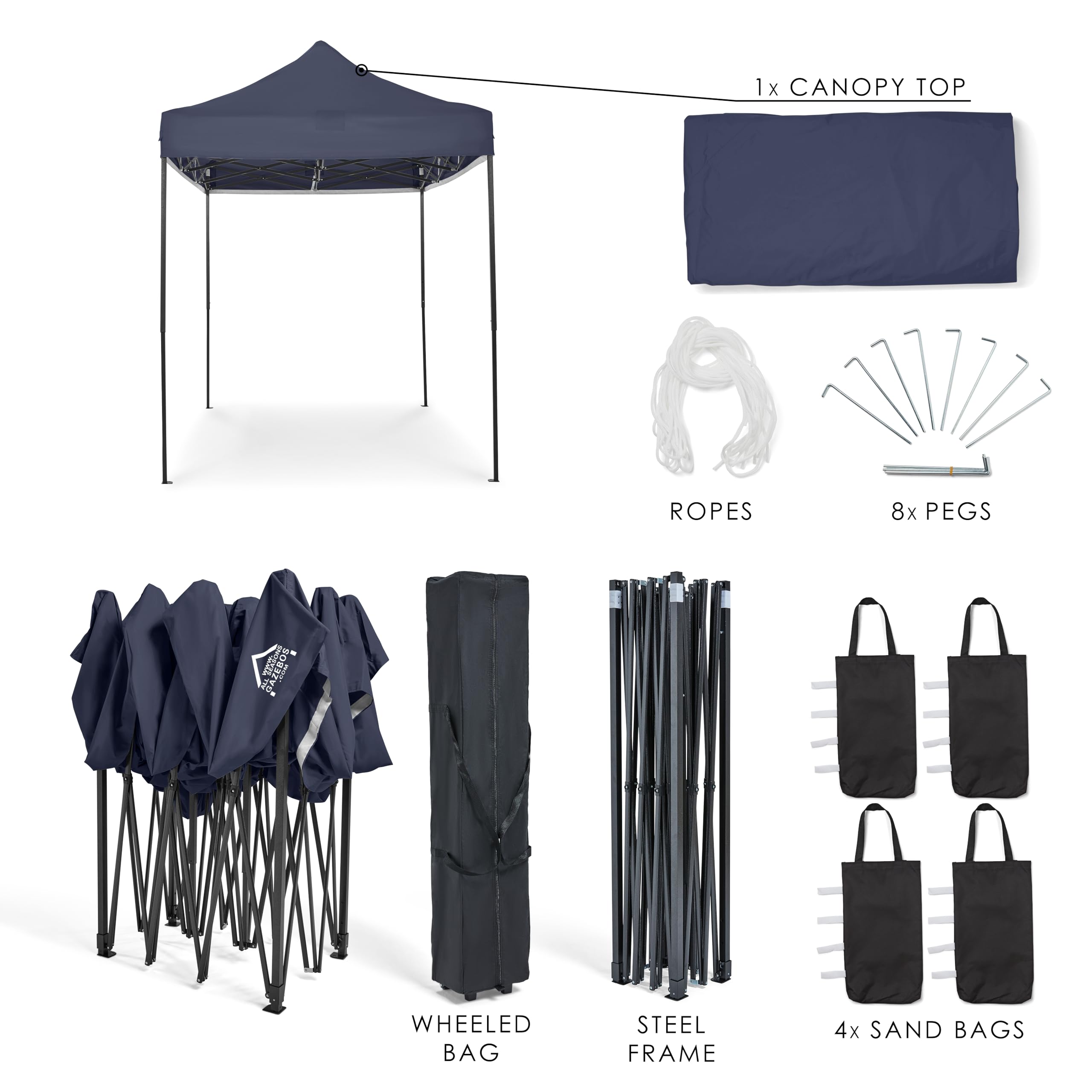 All Seasons Gazebos ASG-3x2-Popup pawilon Popup, granatowy