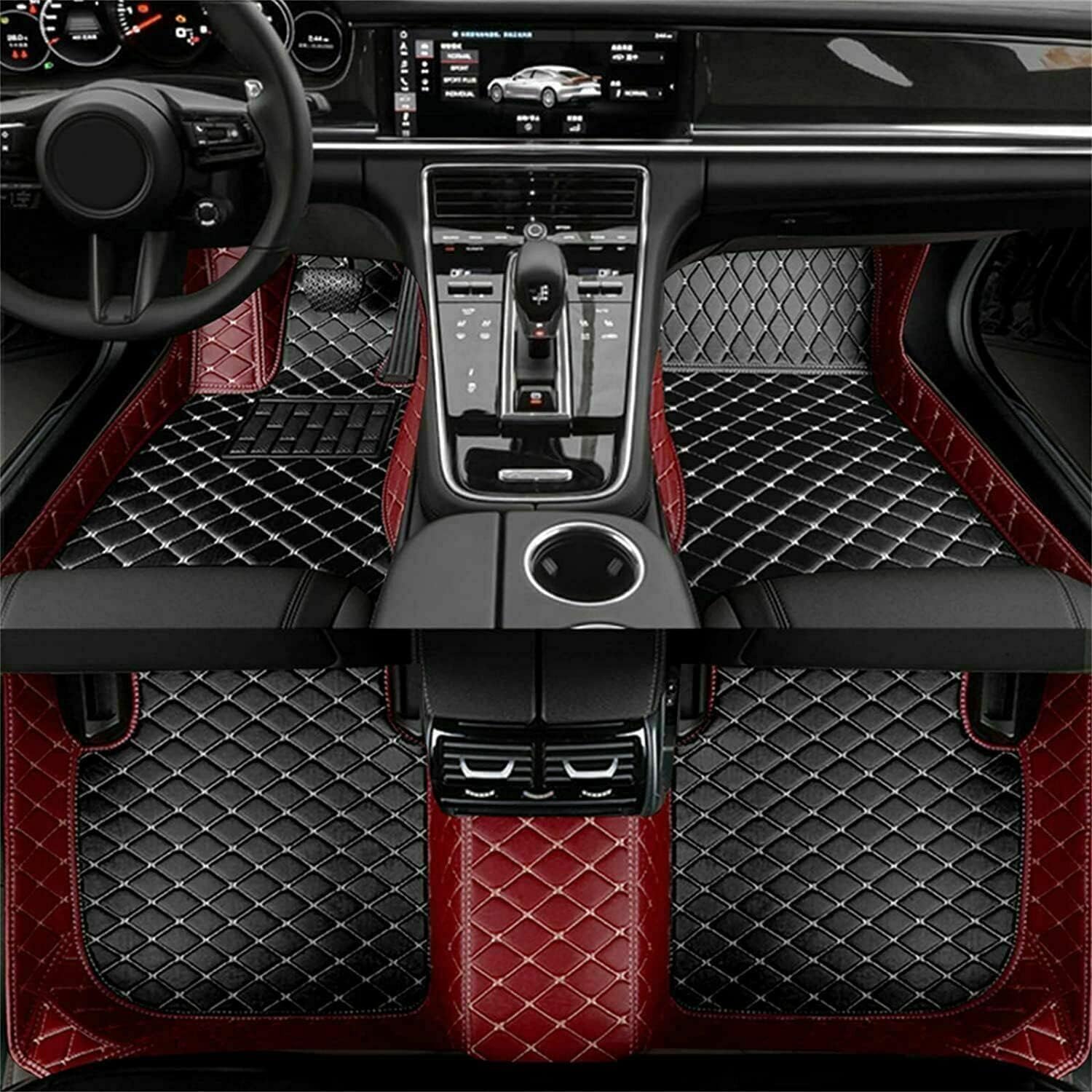 Custome Car Mats Accessories All Weather Floor mats Compatible with Automotive Floor Mats Passenger car mats (All Black)