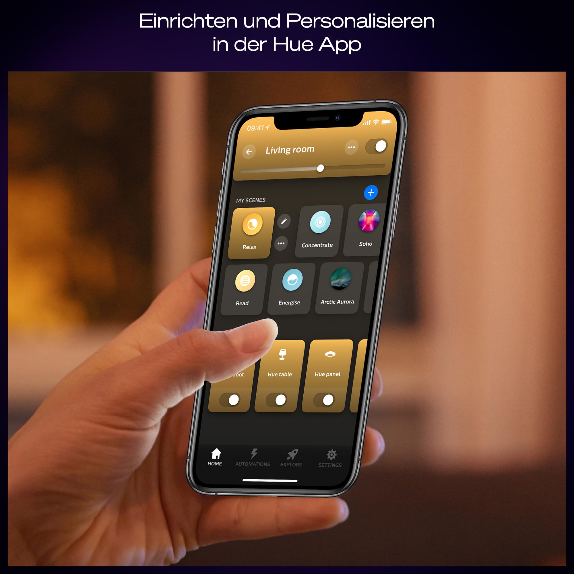 Philips Hue White Ambiance Aurelle smarte LED Panelleuchte, 30x30cm, Innenbeleuchtung, Smart Home Deckenleuchte für Schlafzimmer/Wohnzimmer, neue Generation, weiß