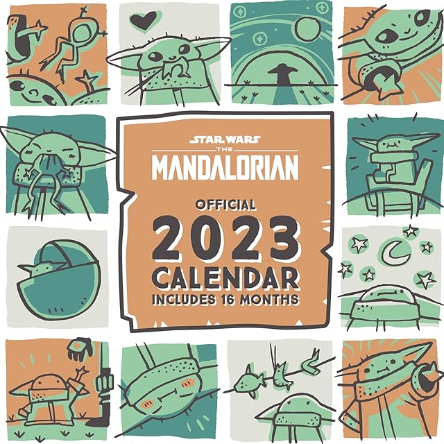 Disney Star Wars The Mandalorian Child Calendar 2023 - Month to a View Planner 30cm x 30cm - Official Merchandise