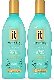 12-in-One Amazing Leave-In Hair Treatment – 2 Pack - Infused with Keratin and Argan Oil for Silky Soft Hair and Added Shine - Conditioner Strengthens and Protects Dry & Damaged Hair - It Naturals