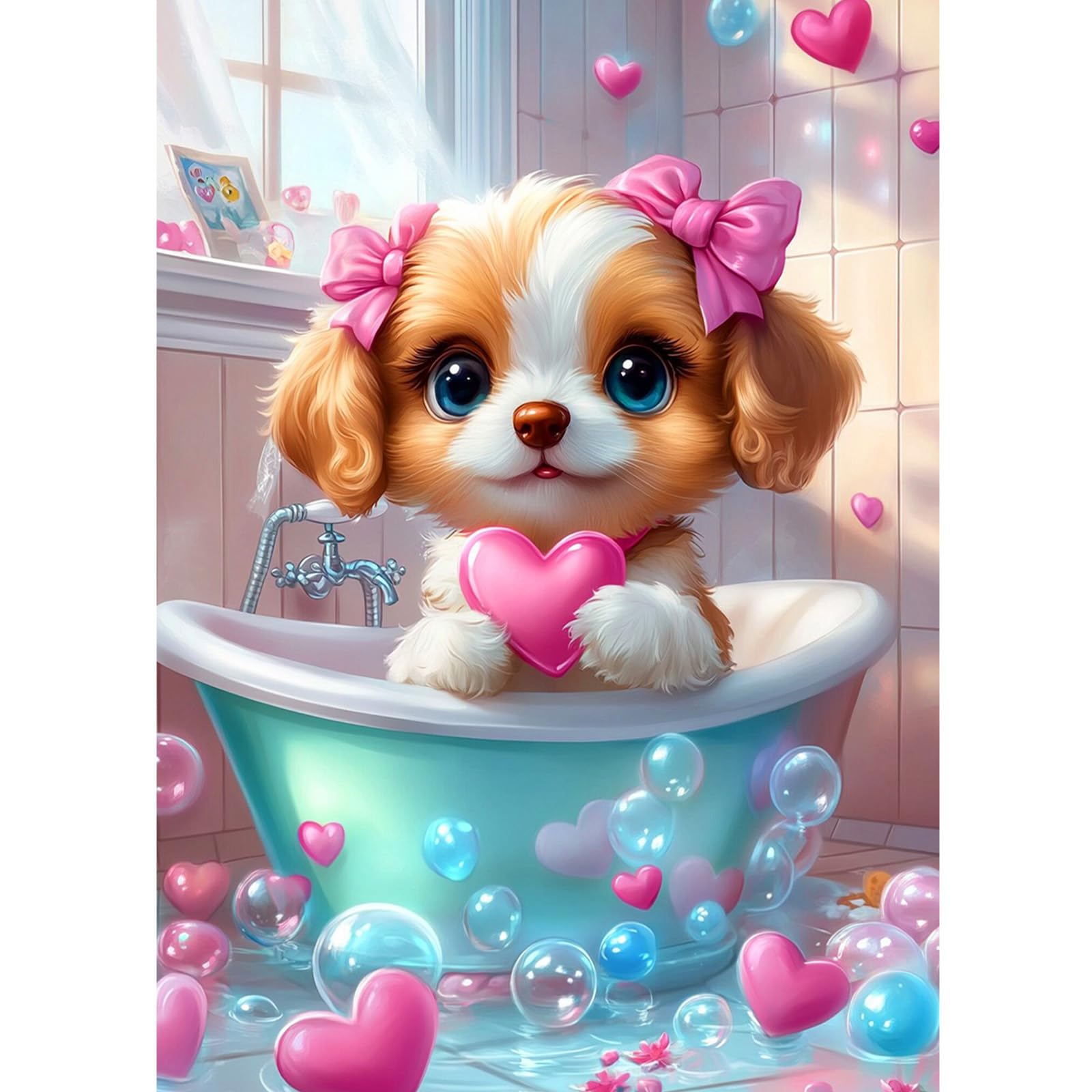 GDYEEH 5D Fille Mignonne Diamond Painting, DIY Oiseaux Broderie Diamant