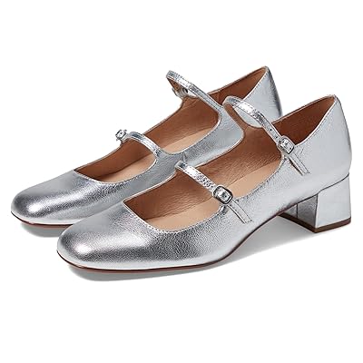 Madewell The Nettie Heeled Mary Jane in Metallic Leather Women