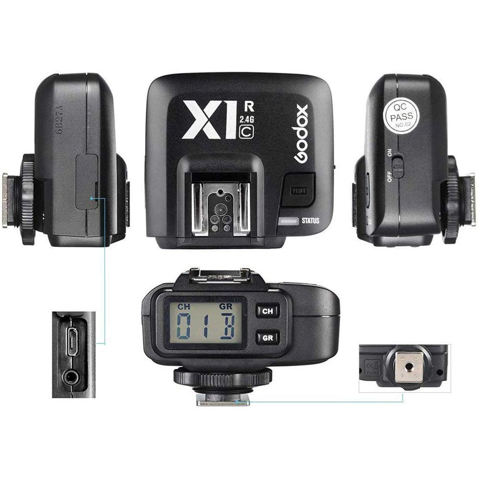 Godox X1R-C Wireless Ricevitore Controllore TTL 2,4 GHz Flash Trigger Remoto per Canon EOS serie Fotocamere