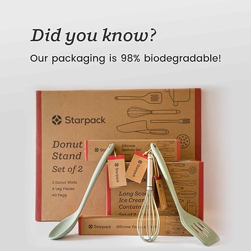 Miniatura 7 de Starpack - Juego de utensilios de cocina de silicona (5 piezas)  10.5 pulgadas  Juego de utensilios de cocina resistentes al calor hasta 600 F