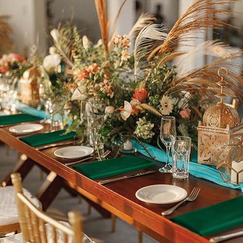 Miniatura 7 de ANECO Paquete de 16 servilletas cuadradas de satén de seda brillante, servilletas de mesa de tela suave y lisa para decoración de bodas, banquetes,