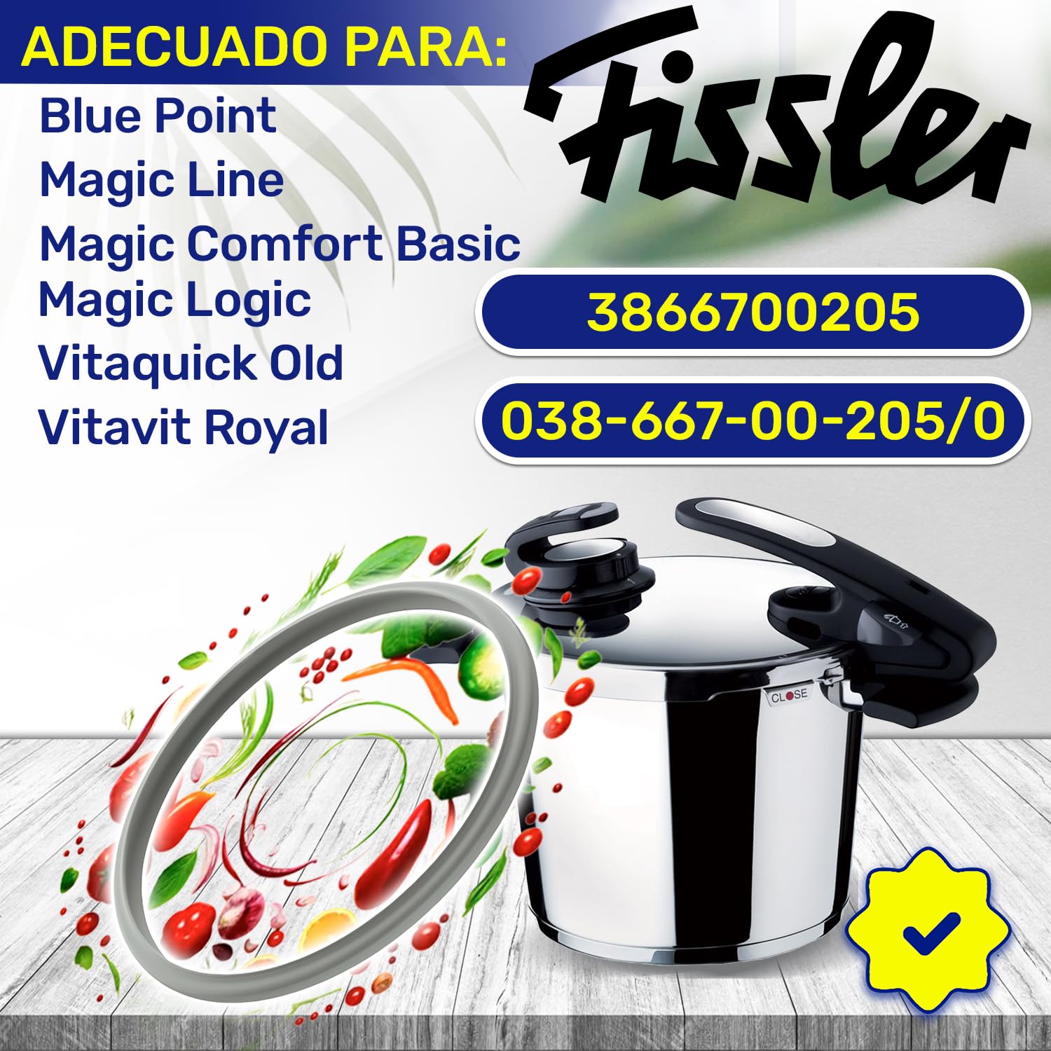 Guarnizione Pentola A Pressione Fissler Ø22cm - Codice 038-667-00-205/0 - Garanzia 5 Anni ONIX TECH - Foto 13