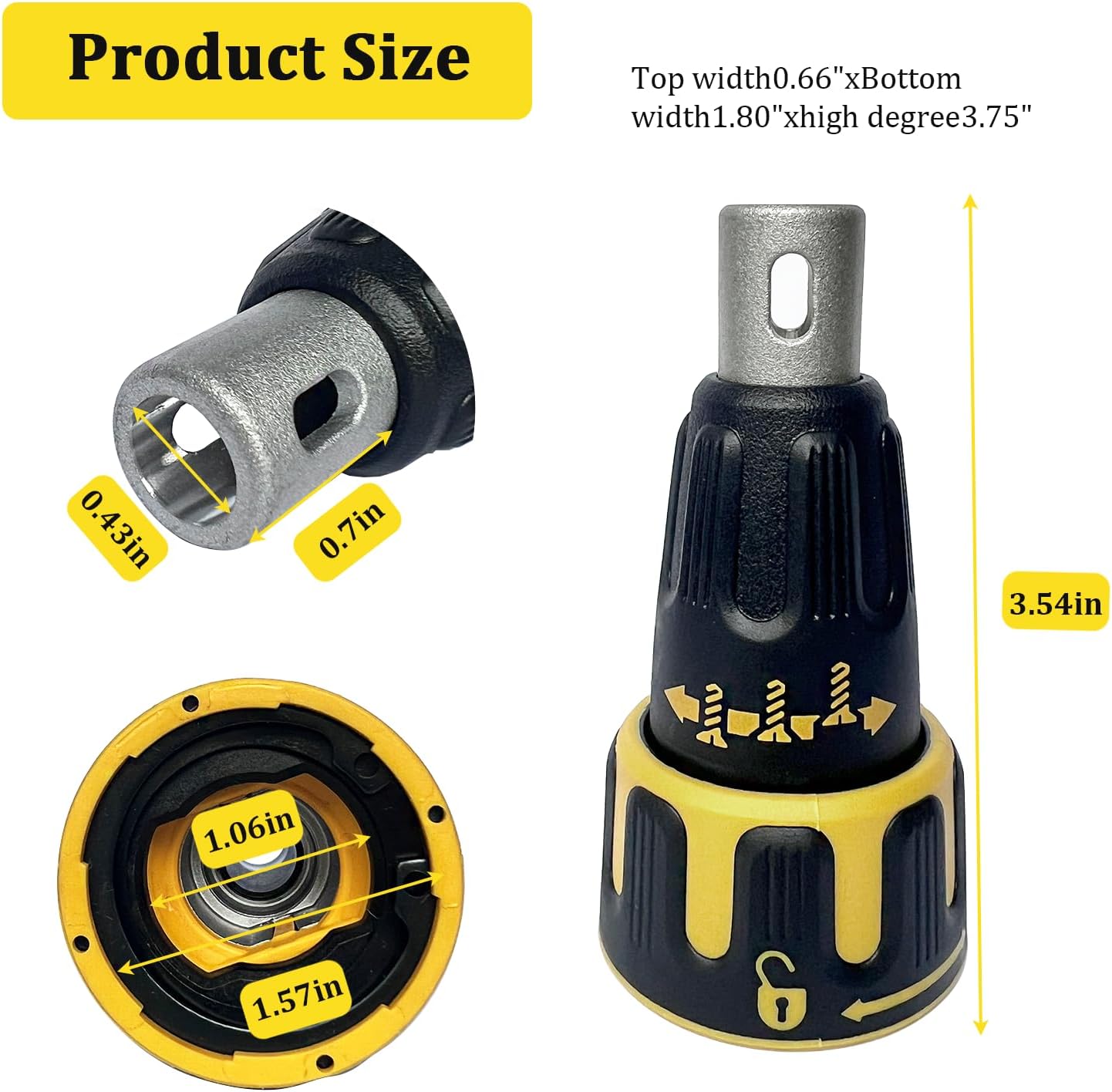 Dry rock drill accessories N435495 Nose Cone Assembly Compatible with Dewalt Drywall Screwgun DCF620B DCF620M2 DCF620D2-AR/B2/B3/BR Drywall Replacement Cone Assembly