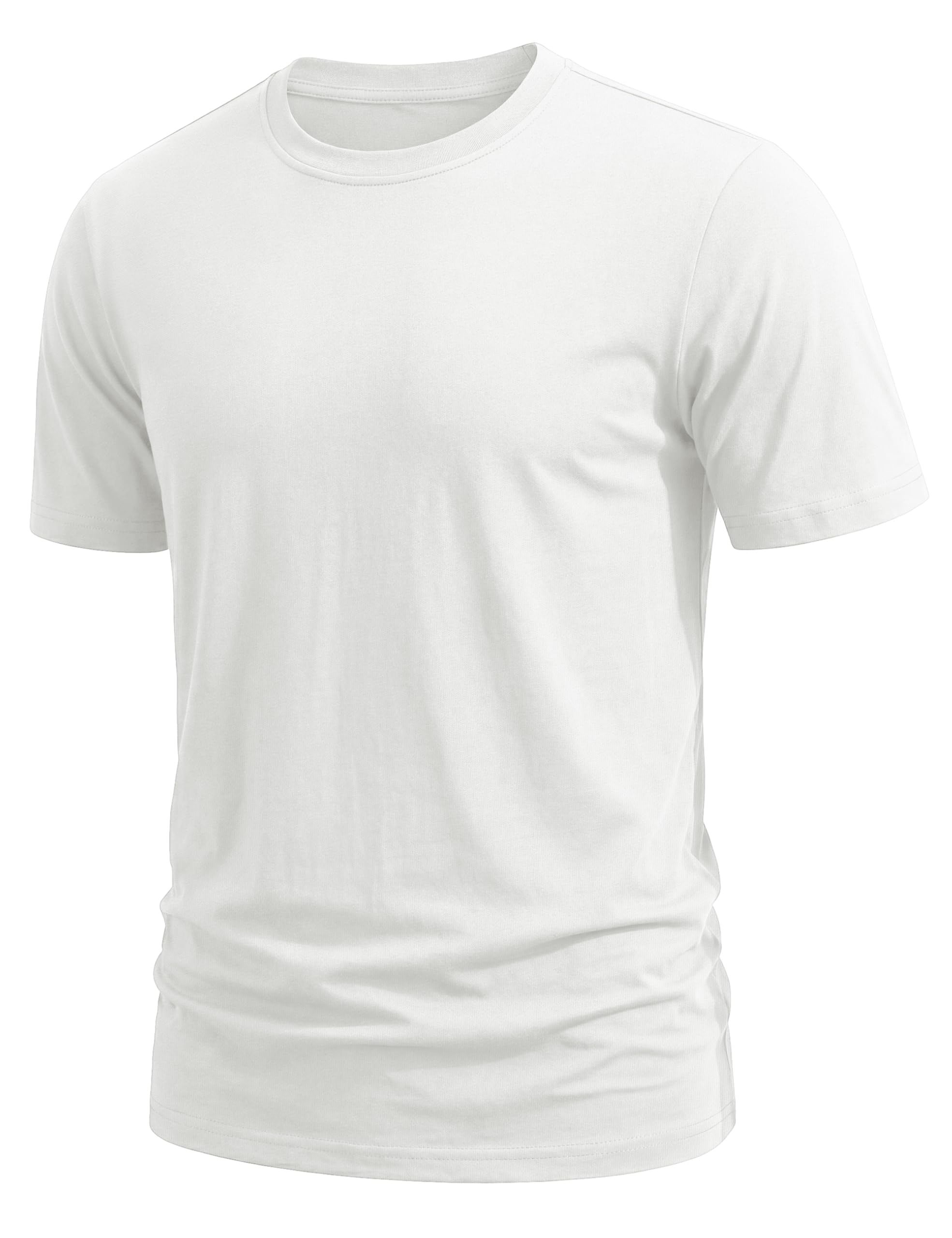 TACVASEN Tee Shirt Homme Classique Col Rond Coton Uni T-Shirts à Manches Courtes Doux Confortable Léger Respirable