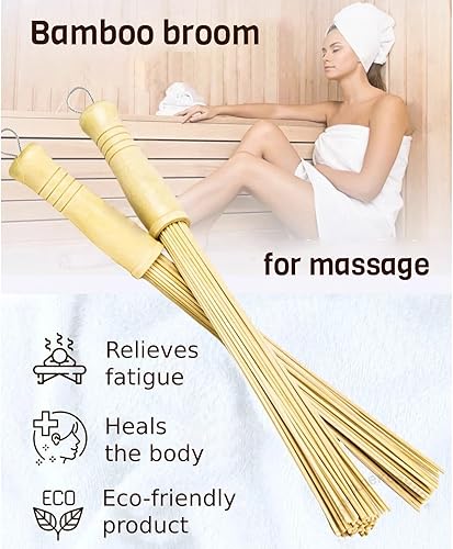 Miniatura 2 de Masaje de bambú escoba para sauna y banya - Masajeador relajante para celulitis - Herramientas de masaje asiáticas para spa