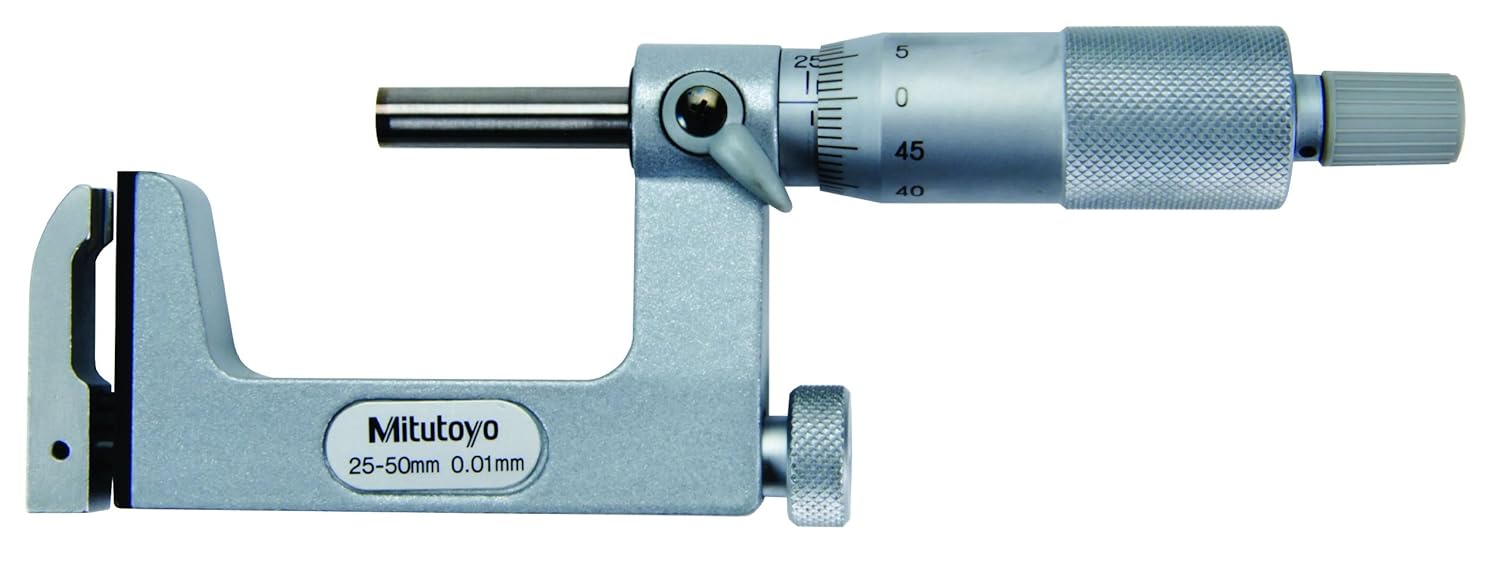 Mitutoyo 117-101 Uni-Mike, Ratchet Stop, 0-25mm Range, 0.01mm Graduation, +/-0.004mm Accuracy