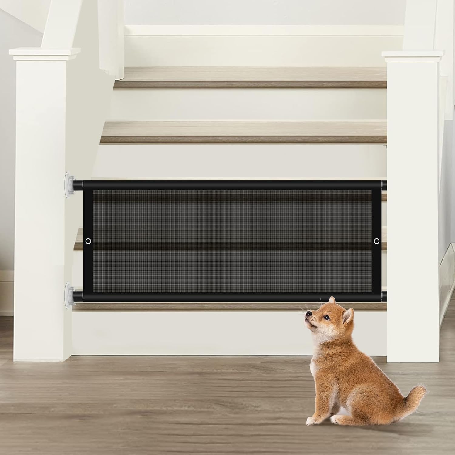 Expandable Pet Gate for Dogs, 28"-38" Width Step Over Short Dog Gates, Puppy Gate Indoor Dog Gate for The House, Doorway, Stairs S(28"-38" Width)