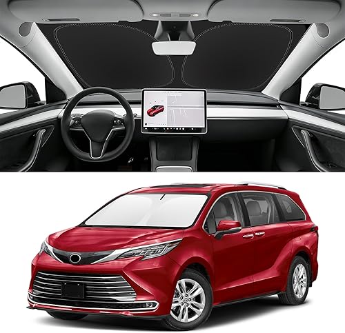 Miniatura 102 de Parasol de parabrisas de ajuste personalizado para Nissan Titan 2017-2024, bloquea los rayos UV y el calor, parasol de ventana delantera, fácil