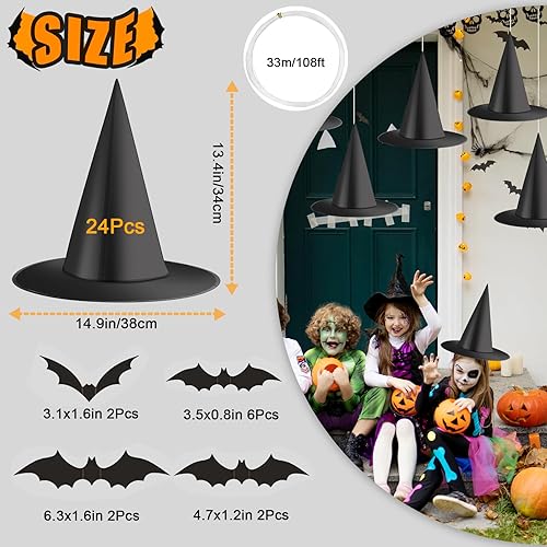 Miniatura 2 de 24 sombreros de bruja negros de Halloween