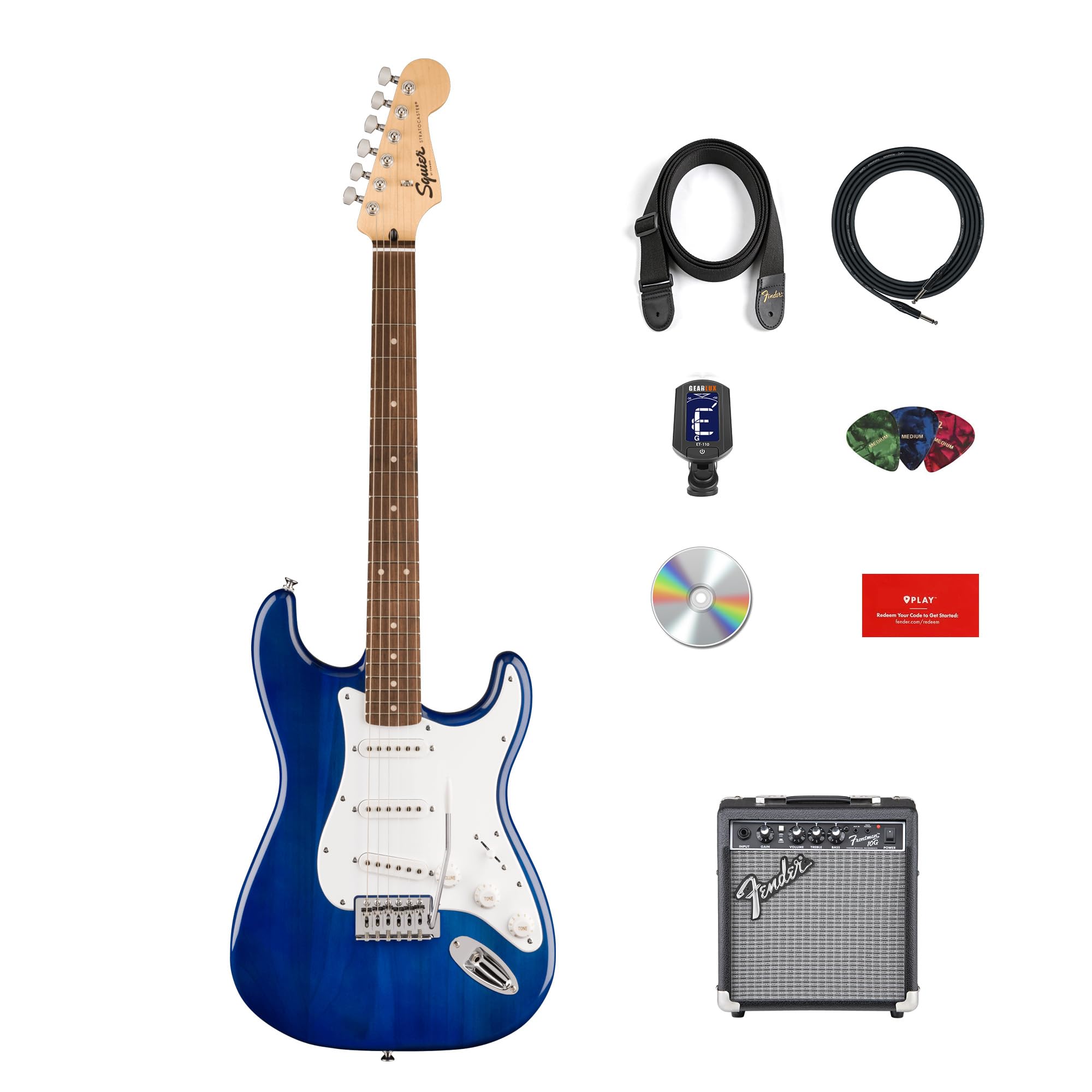 Amazon.com: Fender Squier Sonic Stratocaster Pack - Sapphire Blue