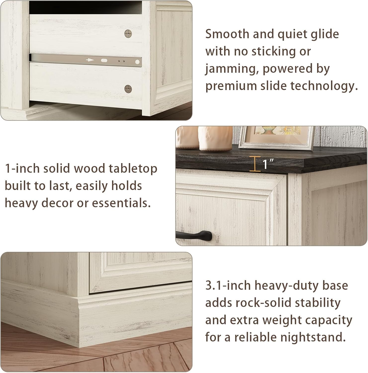 Farmhouse 7 Drawer Dresser for Bedroom, 55 Inch Wide Modern White Dresser TV Stand with Large Drawers & Bar Handles, Rustic Wood Chest of Drawers for Bedroom, Living Room