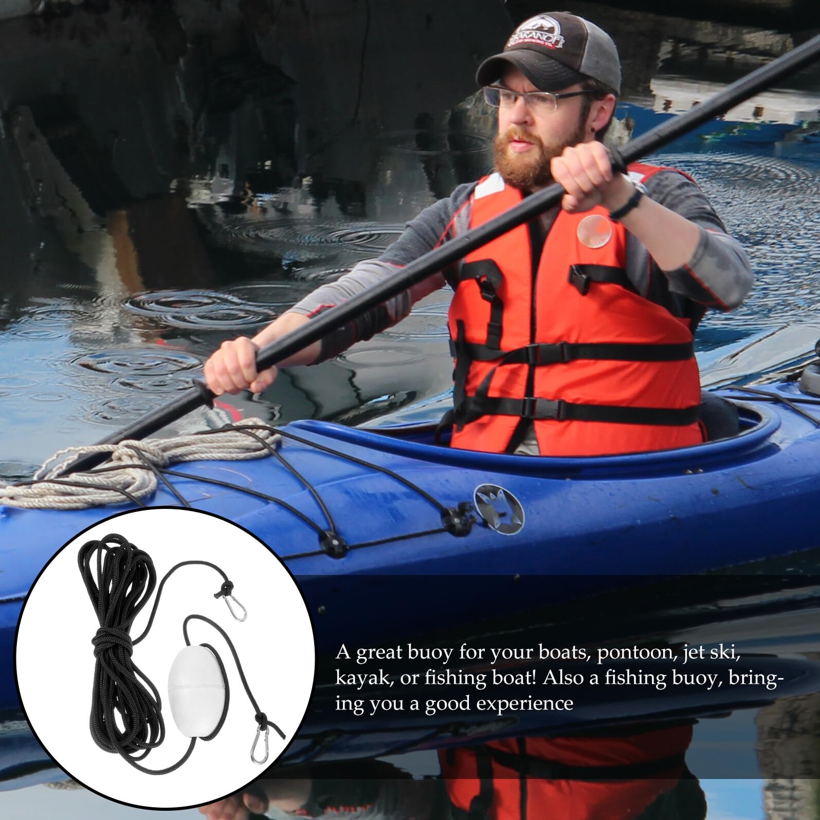 ORFOFE Bouée Flotteur Kayak Nylon pour Ancrage Léger Accessoire Extérieur Facile à Transporter Bateau Gonflable et Canoë