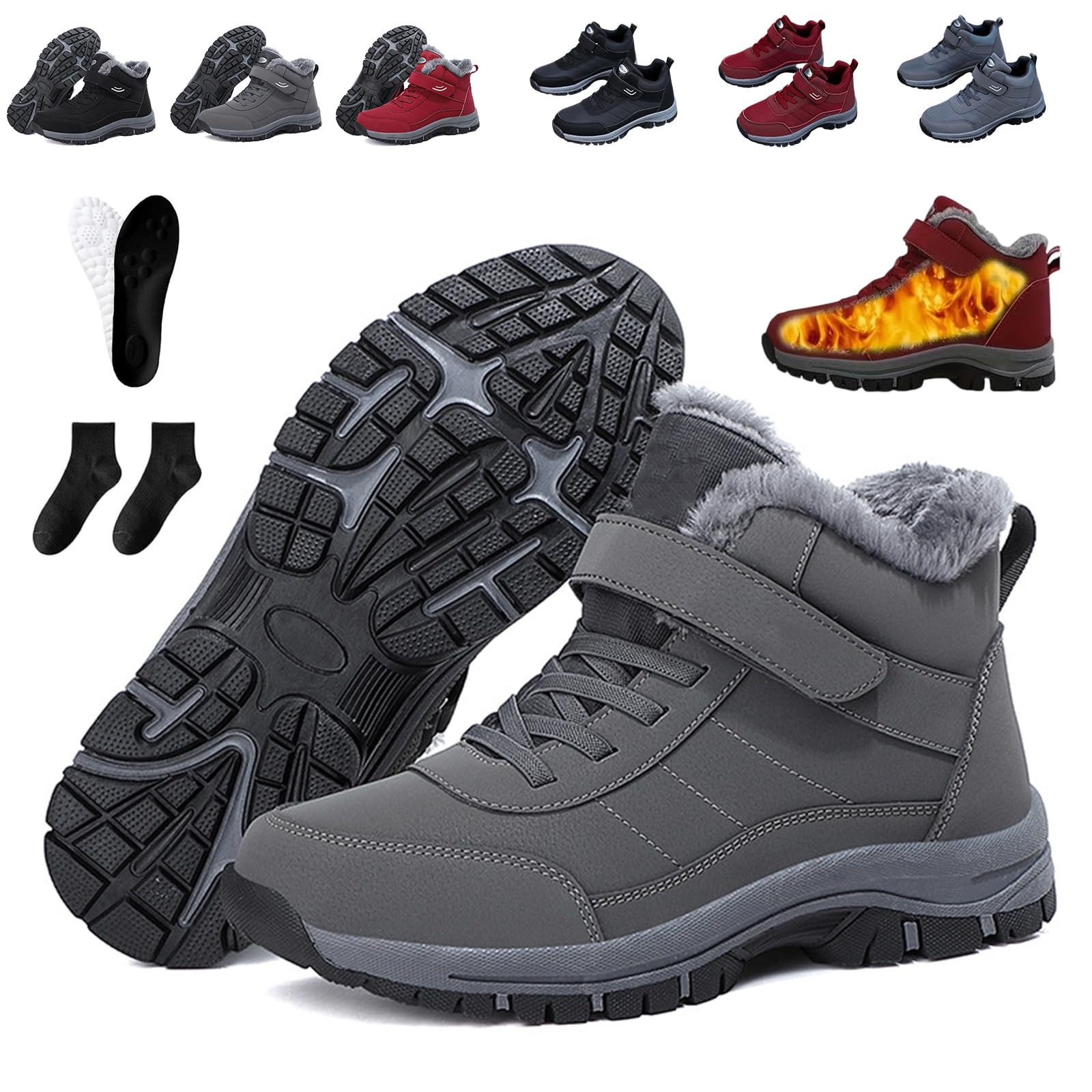 Warm Comfort Boots,Ergonomische Winterstiefel,Orthopädische Schuhe Damen Winter,Warm Gefüttert,Wasserabweisend,Rutschfeste Sohle Breite Zehenbox,Winterkomfort Bei Jedem Schritt