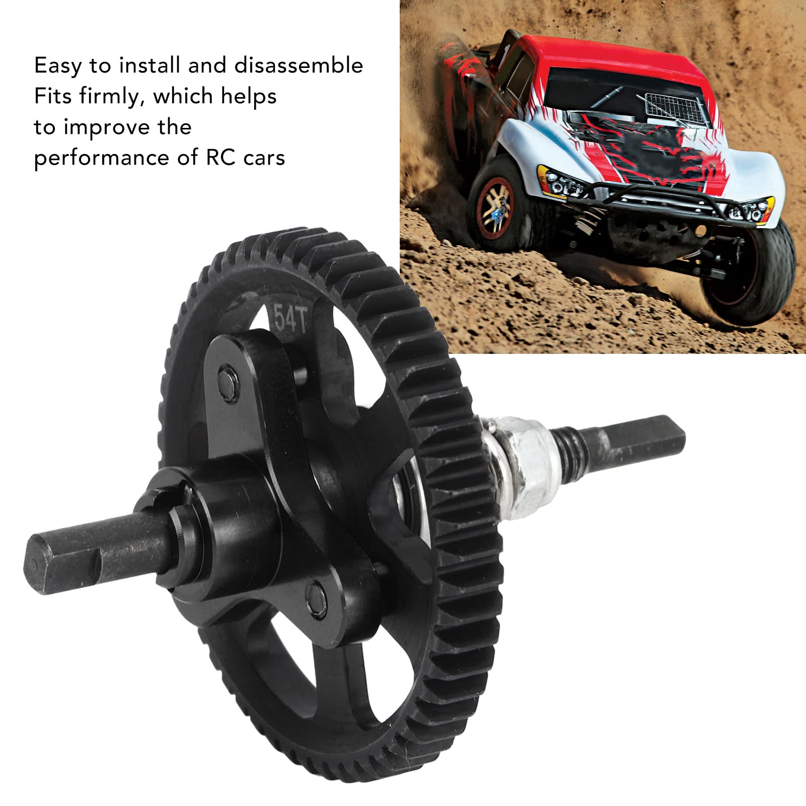 Differential-Rutschkupplung, 54T Aluminium-Stahl-Differenzialgetriebe-Rutschkupplung, 3 Farben für Traxxas Slash 4x4 1/10 RC Car, Karosserie-Zubehör