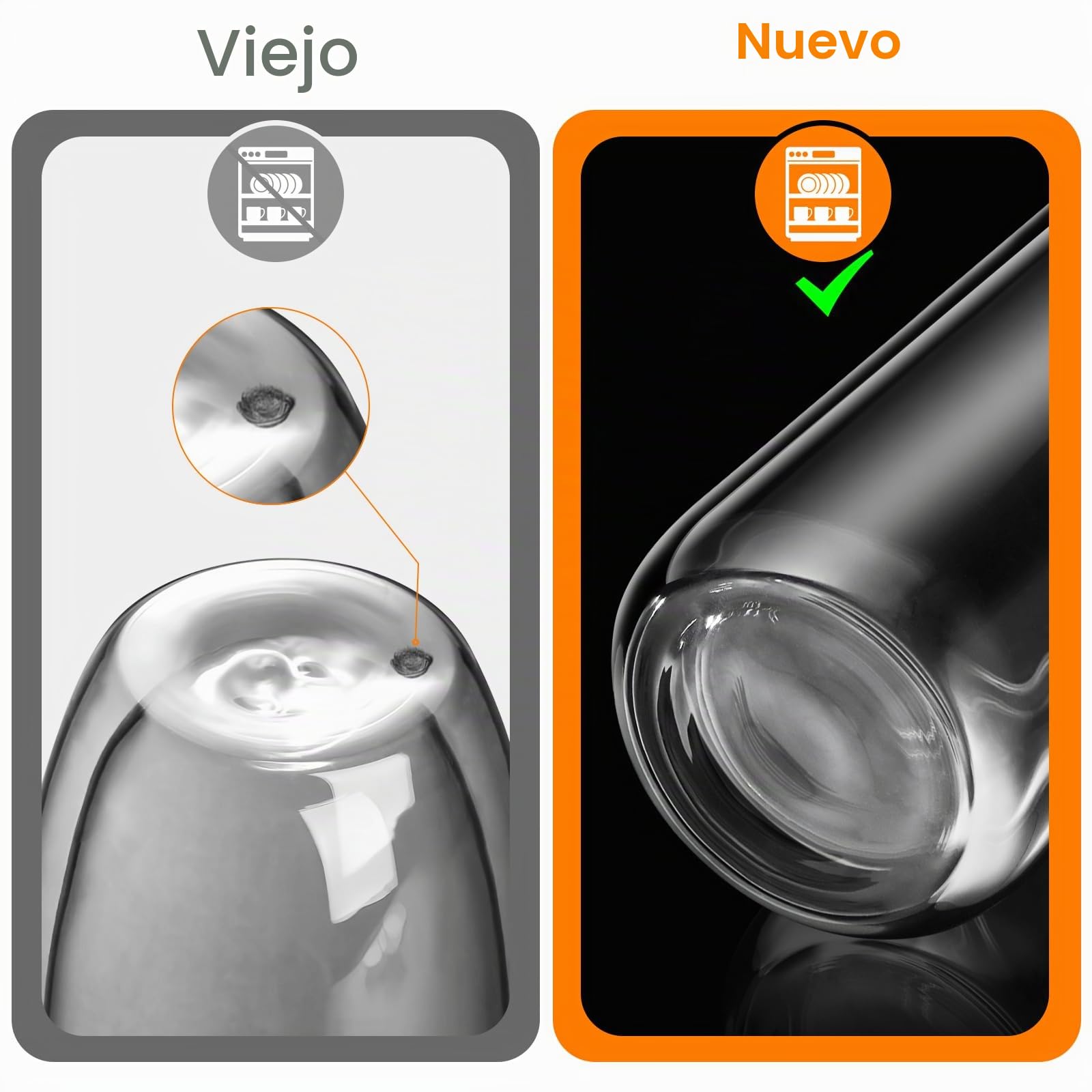 Joeyan 2 * 360ml Tazas de Café de Cristal, Vasos de Doble Pared Transparente, Tazas de Vidrio Borosilicato Resistente Al Calor para Leche Té Latte Macchiato y Helado Bebidas Calientes Frías o Postres