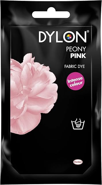 DYLON Hand Dye, Fabric Dye Sachet for Clothes, Soft Furnishings and Projects, 50 g - Peony Pink