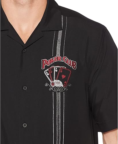 Miniatura 4 de Cubavera Camisa de panel bordado del club del póker de los hombres