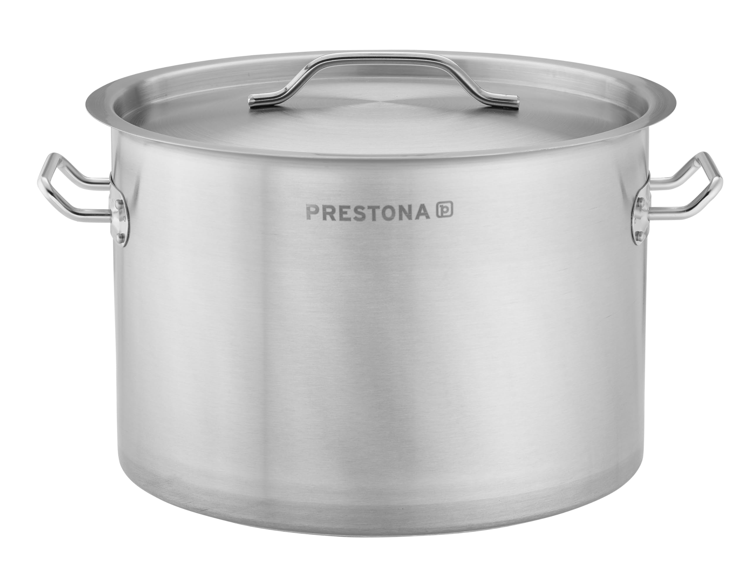 TECHNICA PRESTONA 17L Garnek indukcyjny – Garnek ze stali nierdzewnej Ø320 mm z pokrywką – Trójwarstwowe dno – Garnek do zupy na wszystkie kuchenki – – Bez niklu – Uchwyty odporne na ciepło