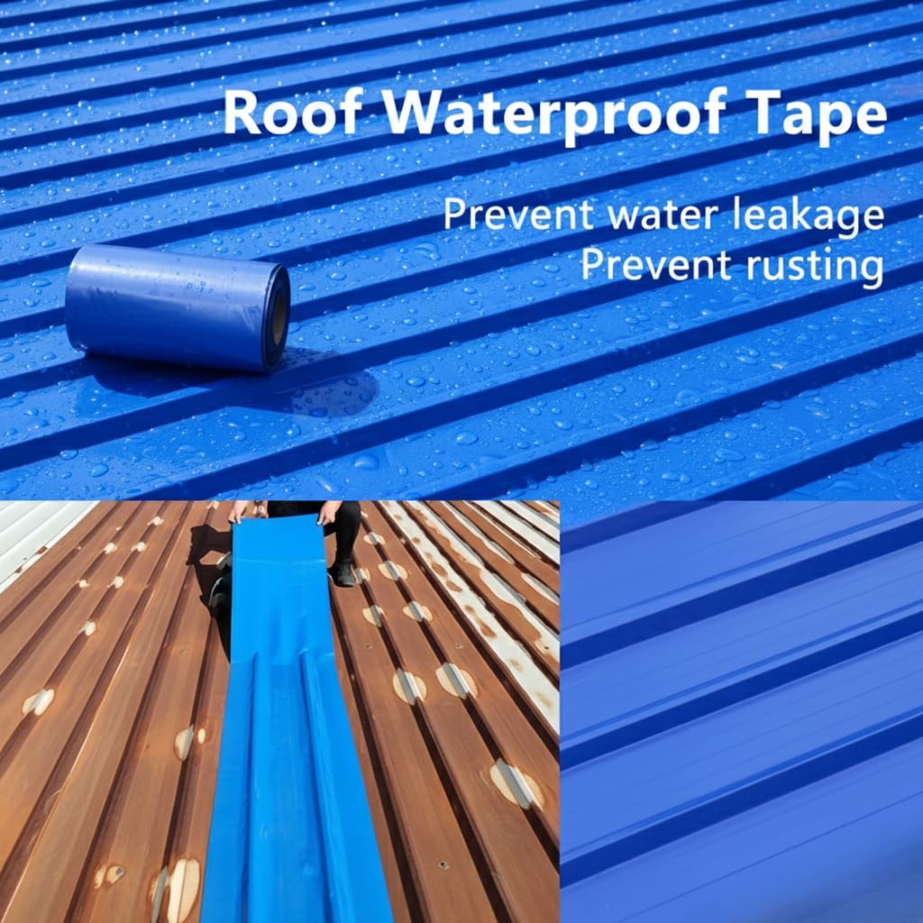 Extra Wide Waterproof Roof Repair Tape - 4 Inch x 33 Feet (10cm x 10m) Aluminum Foil Butyl Sealant Strip - All-Weather Patch for RV Roofing, Gutter Leaks, and Outdoor Containers