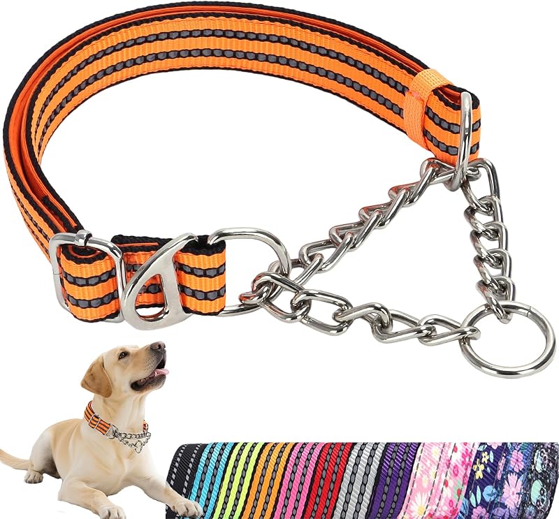 Coleira Martingale para Cães com Corrente Refletiva ONEFOJOJO D-HJ66