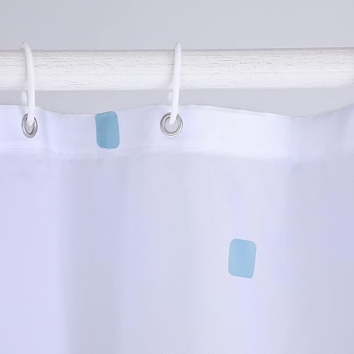 Miniatura 2 de Cortina de ducha con estampado de mosaico azul de poliéster, cortina de ducha o forro de tela repelente al agua, 72 x 72 pulgadas